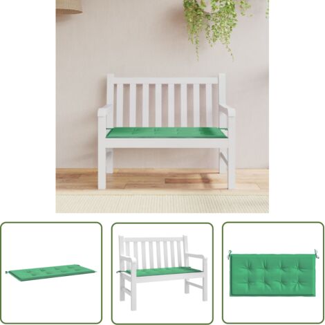 The Living Store Coussin de banc de jardin vert 100x50x3 cm tissu oxford - Coussin De Banc - Coussin D'extérieur - Coussin Jardin - Coussin Décoratif - Coussin Confortable