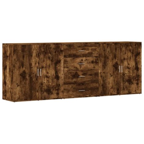 Buffets 3 pcs Chêne fumé Bois d'ingénierie vidaXL (1/5)
