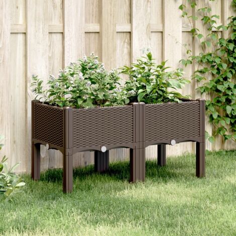 Jardinière avec pieds marron 80x40x42 cm PP vidaXL (1/5)