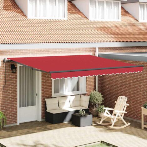 Auvent Rétractable Rouge 400 ×300 cm tissu vidaXL