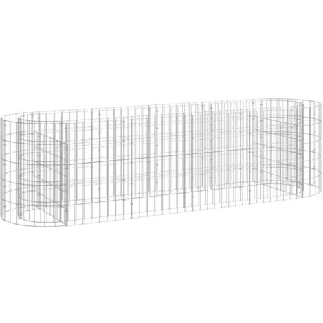 vidaXL Gabion Raised Bed Galvanised Iron 190x50x50 cm