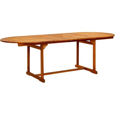 Vidaxl – Table à dîner extensible en bois d'acacia massif 160-240x100x75cm – Pour jardin, terrasse ou patio – Facile à nettoyer