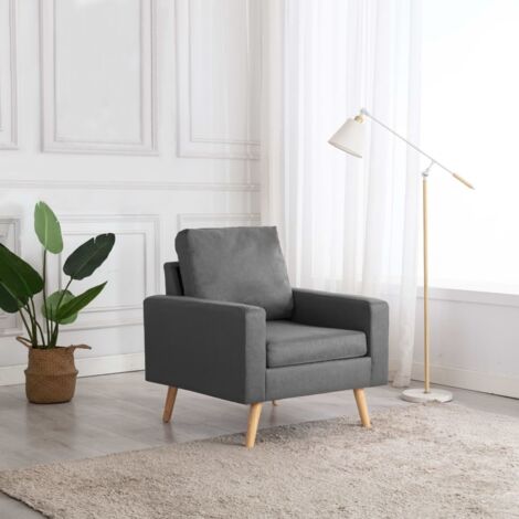 Fauteuil gris foncé tissu vidaXL