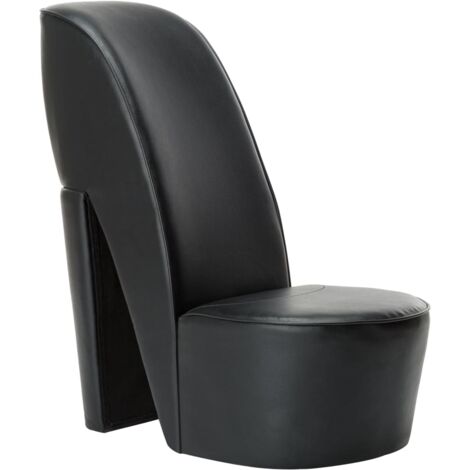 Vidaxl – Chaise en forme de chaussure à talon haut noir similicuir – Dimensions 43 x 82,5 x 85,5 cm – Capacité 110 kg – Design moderne extravagant