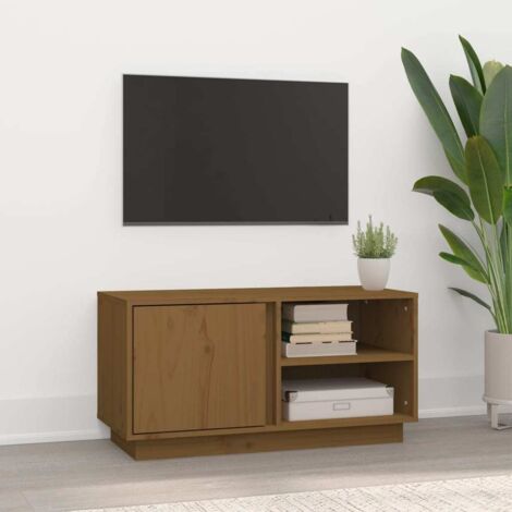 vidaXL TV Cabinet Honey Brown 80x35x40,5 cm Solid Wood Pine (1/5)
