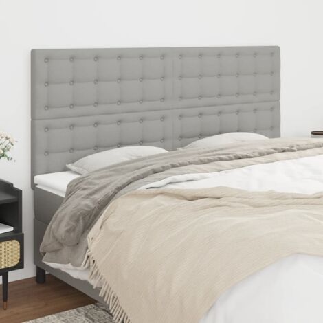 Tête de lit Gris clair 160 x 5 x 118/128 cm Tissu vidaXL (1/5)