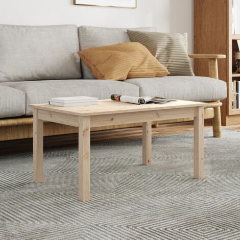 Vidaxl – Table basse fixe en bois massif de pin 80x50x40 cm – Design minimaliste – Pour salons modernes – Cadre robuste et stable (1/6)