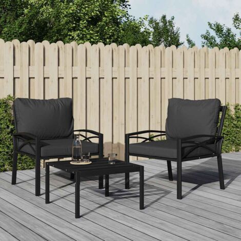 Vidaxl – Chaise de jardin avec coussins gris 68x76x79 cm – Acier enduit de poudre – Confort d'assise avec coussins rembourrés – Capacité 110 kg (1/5)