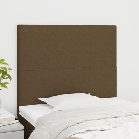 Tête de lit marron foncé 100x5x118/128 cm Tissu vidaXL