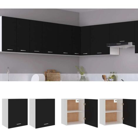vidaXL Hanging Cabinets 2 pcs "Lyon" Black 50x31x60 cm Engineered Wood