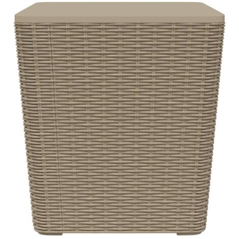 Table de jardin avec couvercle amovible marron clair PP vidaXL (1/5)