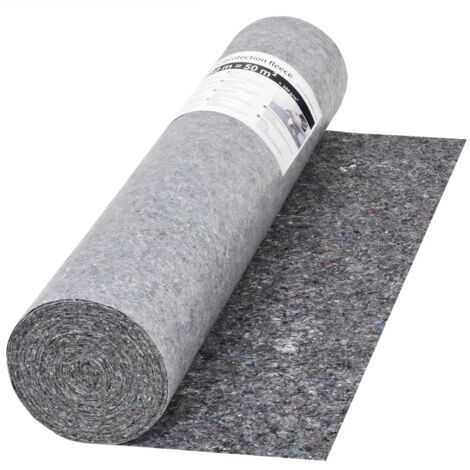 Vidaxl – Bâche de protection 50 m x 1 m 280 g/m² – Résistante à l'eau – Dessous antidérapant – Tissu non tissé gris pour surfaces sensibles
