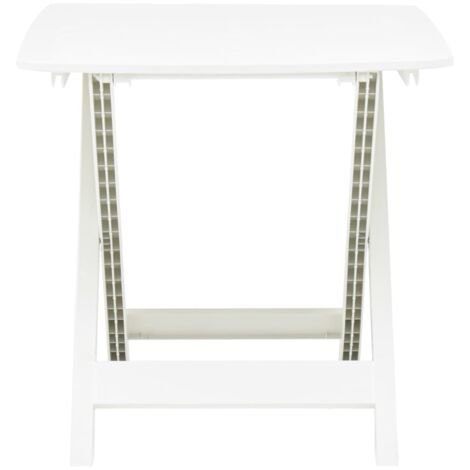 vidaXL Folding Garden Table White 79x72x70 cm Plastic (1/6)