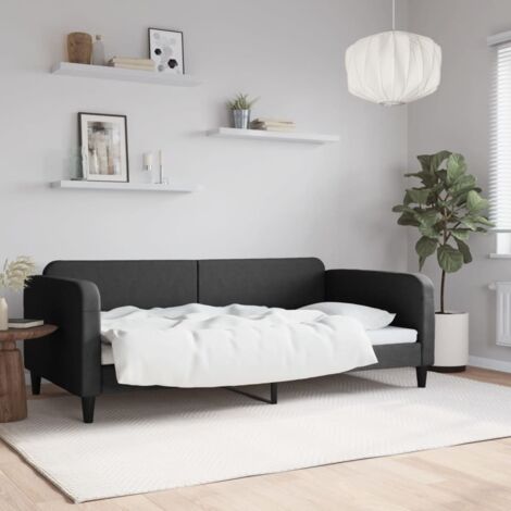 Lit de repos sans matelas noir 100x200 cm tissu vidaXL