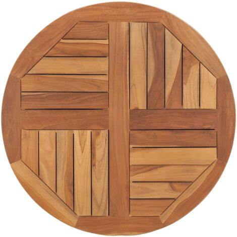 Vidaxl – Dessus de table en bois de teck massif rond 70 cm – Épaisseur 2,5 cm – Finition lisse pour cadre commercial – Charme rustique