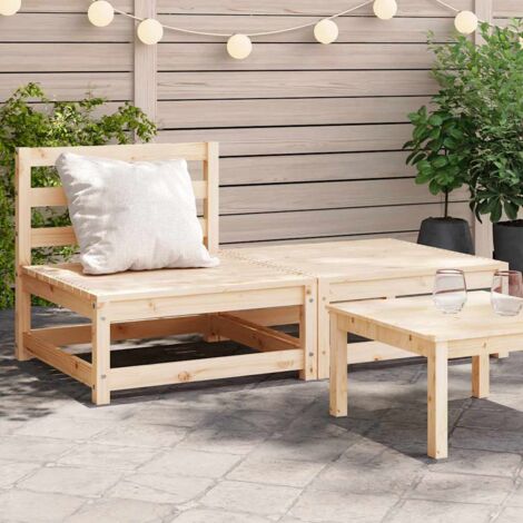 Canapé de jardin sans accoudoirs repose-pieds bois pin massif vidaXL