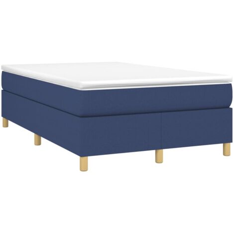 vidaXL Sommier à lattes de lit avec matelas Bleu 120x200 cm Tissu
