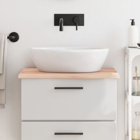 Comptoir de salle de bain 60x60x2 cm bois massif non traité vidaXL (1/5)