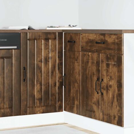 vidaXL Meuble de base de lavabo Lucca chêne fumé bois d'ingénierie
