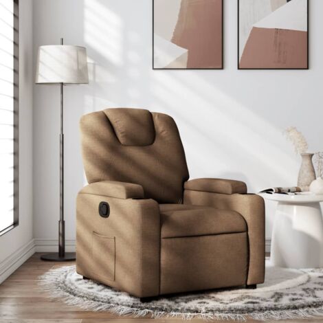 Fauteuil inclinable Marron Tissu vidaXL