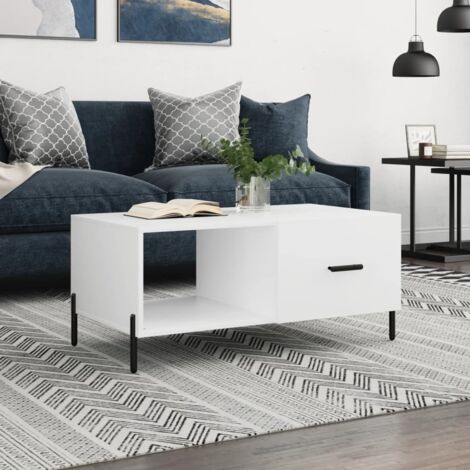 Table basse blanc 90x50x40 cm bois d'ingénierie vidaXL