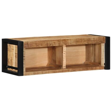 vidaXL Meuble TV 80x30x25 cm bois massif de manguier brut (1/5)
