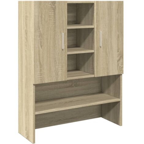 Vidaxl – Meuble machine à laver chêne sonoma 70,5x24x90 cm – Bois d'ingénierie – Grand espace de rangement – Assemblage requis