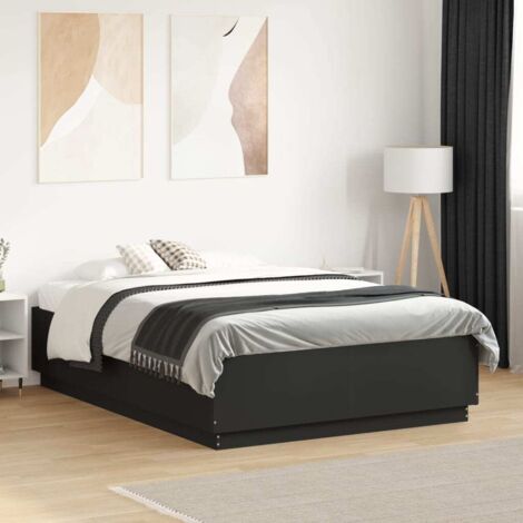 Cadre de lit sans matelas noir 135x190 cm vidaXL (1/5)