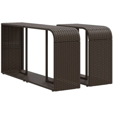 vidaXL Storage Shelves 2 pcs Brown Poly Rattan