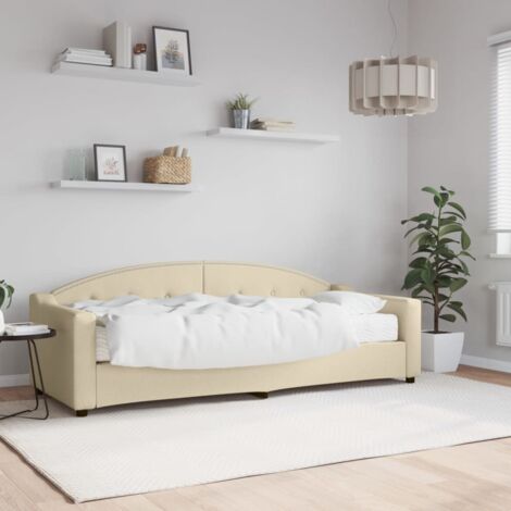 vidaXL Lit de jour avec matelas crème 80x200 cm tissu (1/5)