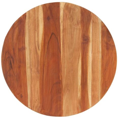 Vidaxl – Plateau de table rond en bois d'acacia massif 80 cm – Épaisseur 15-16 mm – Finition poli, peint et verni – Supports en bois inclus