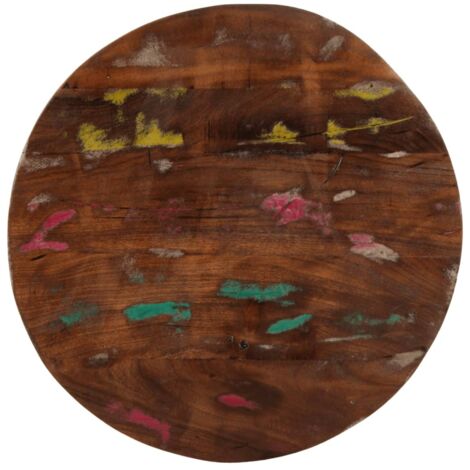 Vidaxl – Dessus de table ronde 50 cm en bois massif de récupération – Finition unique – Surface facile à nettoyer – Pour salle à manger rustique