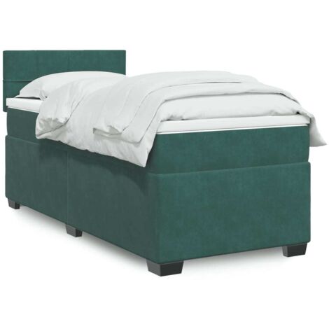 vidaXL Sommier à lattes de lit et matelas Vert foncé 80x200 cm Velours