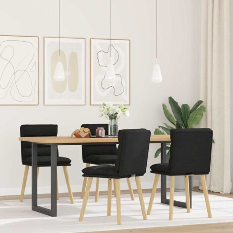 vidaXL Chaises à manger lot de 4 noir tissu (1/5)