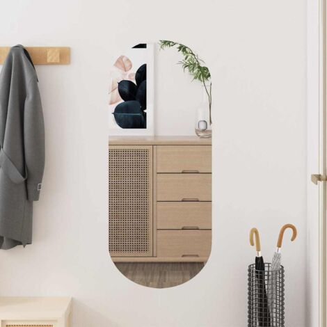 Vidaxl – Miroir mural 30x70 cm en verre ovale – Montage mural facile – Design classique pour salle de bain et espaces réduits (1/5)
