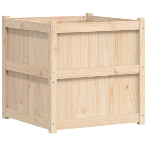 Vidaxl – Jardinière d'extérieur 70x70x70 cm en bois de pin massif – Capacité généreuse pour légumes et fleurs – Assemblage requis
