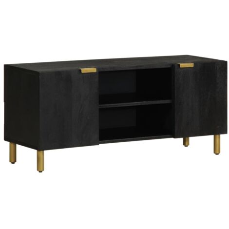 Meuble TV noir 105x33x46 cm bois d'ingénierie vidaXL (1/5)