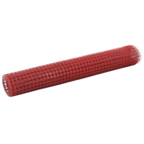 vidaXL Grillage Acier avec revêtement en PVC 10x1 m Rouge (1/4)