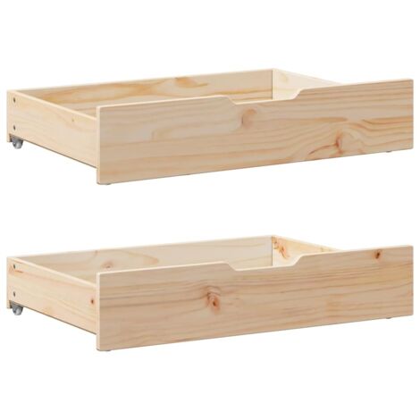 vidaXL Tiroirs sous le lit avec roulettes 2 pcs 85x55x16 cm pin massif