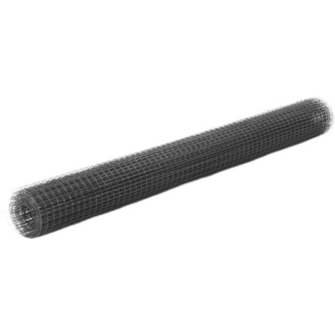 Grillage acier avec revêtement en PVC 25x1,5 m gris vidaXL