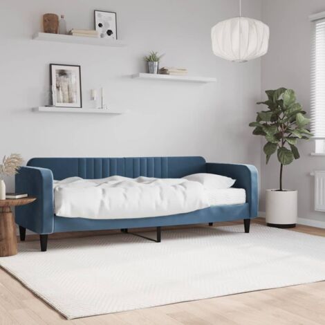 Lit de jour avec matelas bleu 80x200 cm velours vidaXL