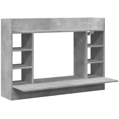 Bureau mural gris béton 105x48x75 cm bois d'ingénierie vidaXL