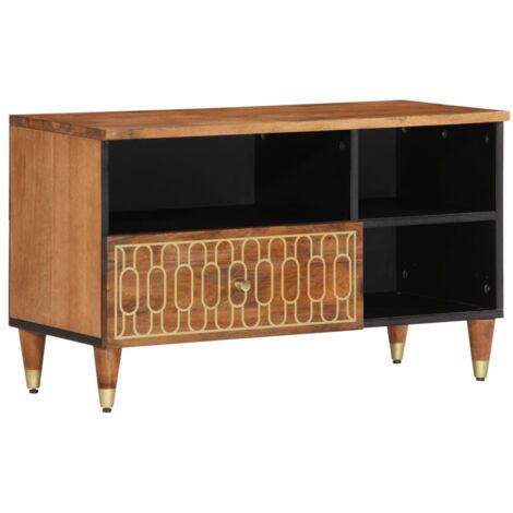 vidaXL Meuble TV 80x33x46 cm bois massif de manguier (1/5)