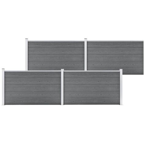 Clôture de jardin WPC 699x106 cm Gris vidaXL