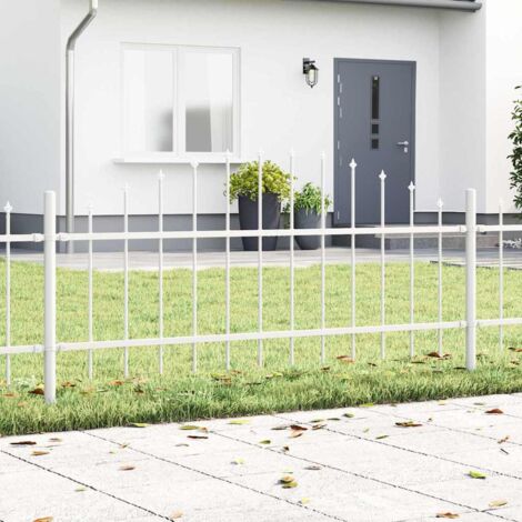 Clôture de jardin Blanc 850 x 75 cm Acier enduit de poudre vidaXL