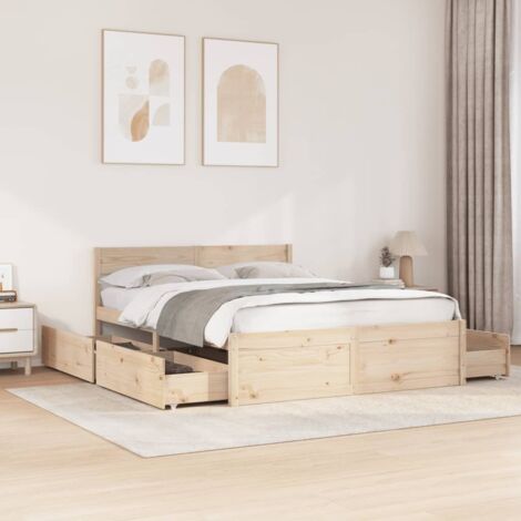 vidaXL Cadre de lit sans matelas 150x200 cm bois de pin massif (1/5)