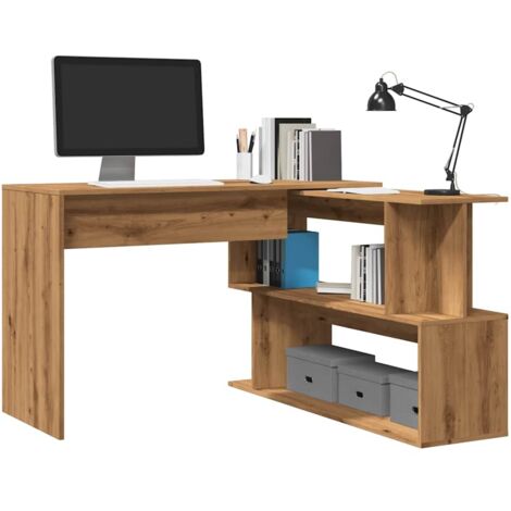 vidaXL Corner Desk Artisan Oak 200,5x50x76 cm Engineered Wood