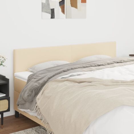 Têtes de lit 2 pcs Crème 100x5x78/88 cm Tissu vidaXL