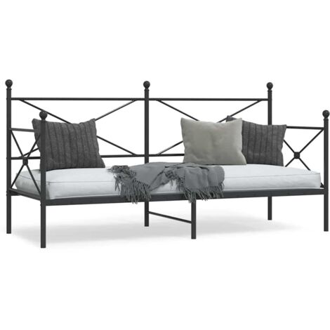 Lit de repos sans matelas noir 80x200 cm acier vidaXL (1/5)