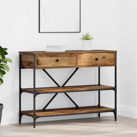 Table console avec tiroir avec étagère Autre Marron bois vidaXL